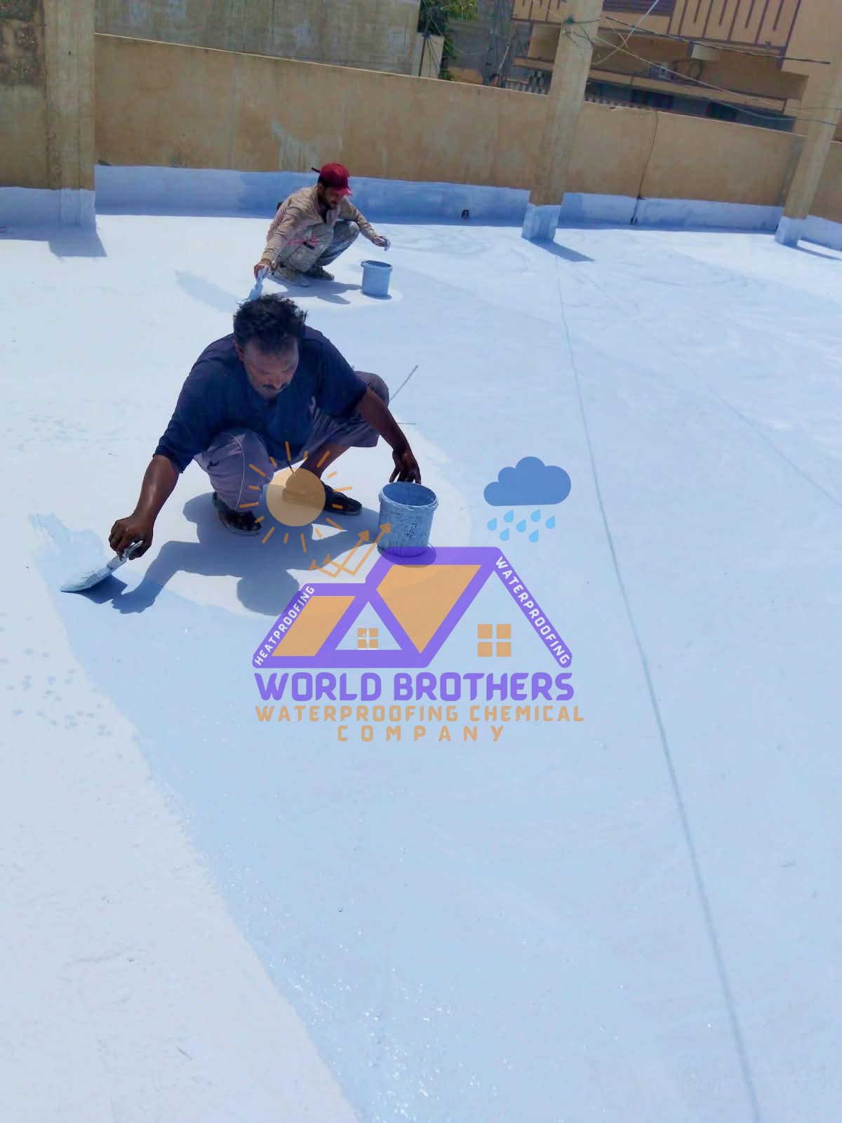 Roof finished with combined waterproofing and heat proofing treatment