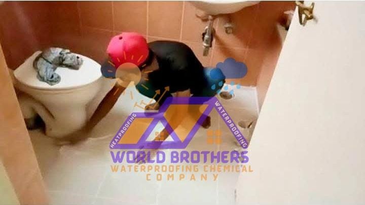 Bathroom leakage treatment carried out through the floor drain without breaking tiles